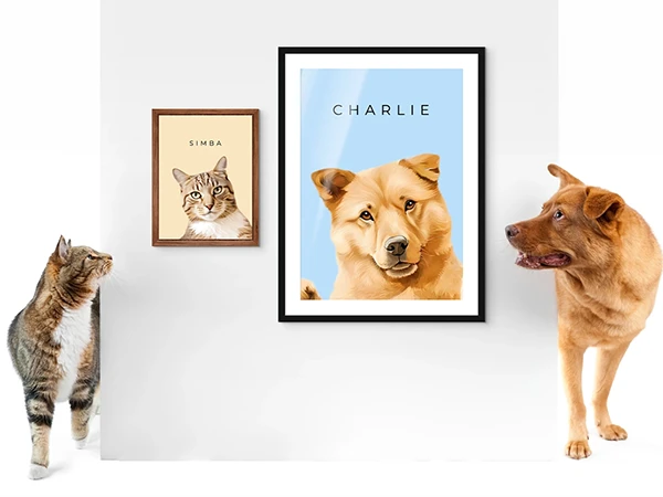 Photo into painting pet portraits.